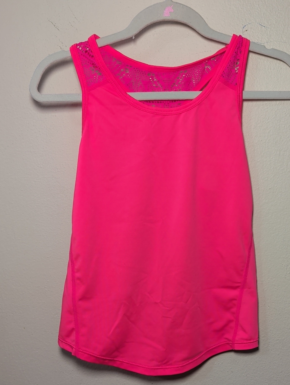 Zyia Active Pink Racerback Tank Top with Lace Back Panel Girls Size XXS 4-5